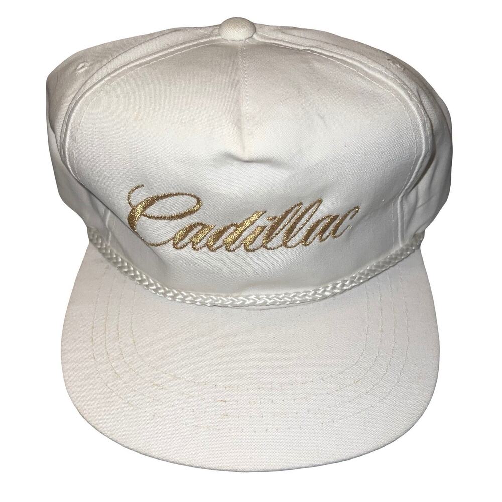 Vintage Cadillac Car Manufacturing Company Yupoong Rope Snapback Cap Hat 80s